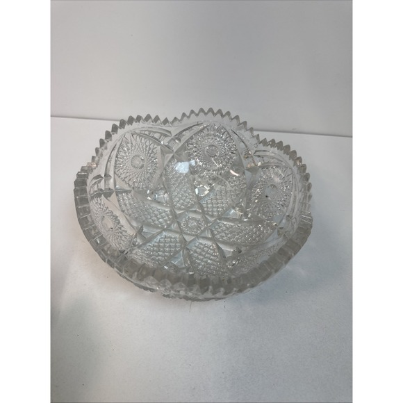 Antique, Cut Crystal Glass Bowl Gorgeous and Sparkling!! - Picture 2 of 11